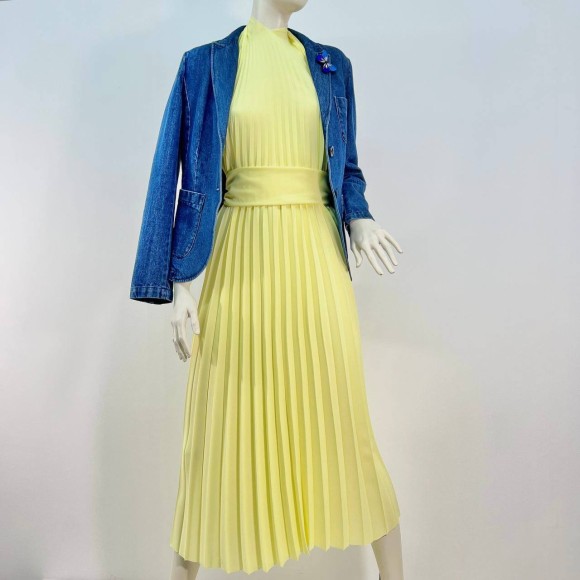 Гофре классика Креп Шифон светло-желтый