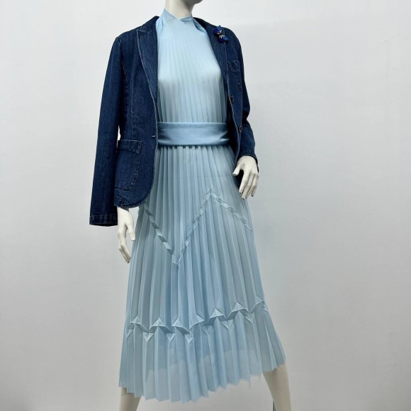 Гофре фэнтези Горы Египта Шифон небесно голубой Гофре фэнтези Горы Египта Шифон небесно голубой