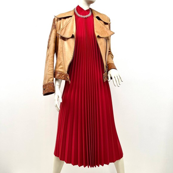 Гофре классика Поливискоза Красный чистый