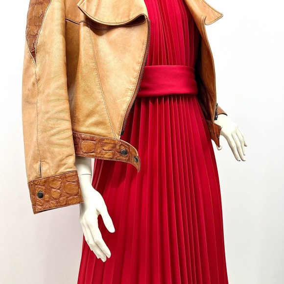 Гофре классика Поливискоза Красный чистый