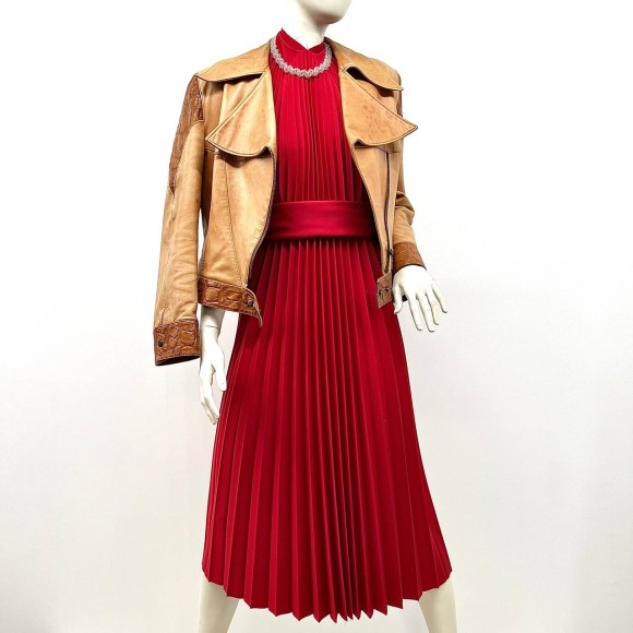 Гофре классика Поливискоза Красный чистый