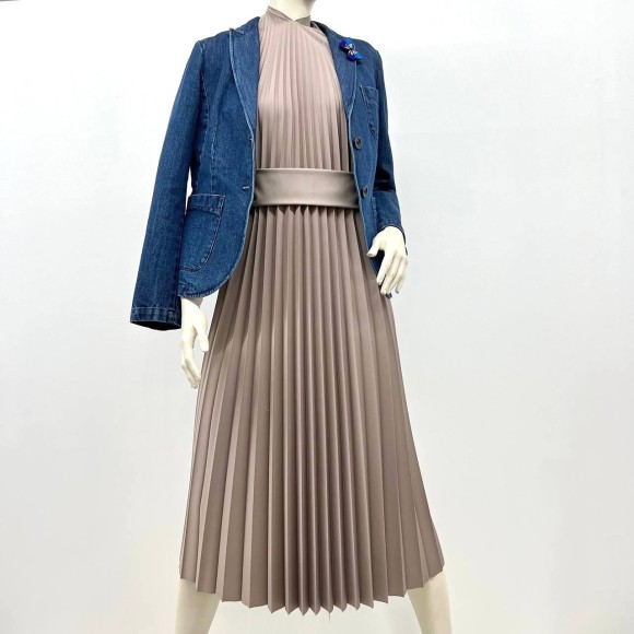 Гофре классика Поливискоза Бежевый холодный