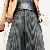 Гофре классика Лен Перья (светло серый)