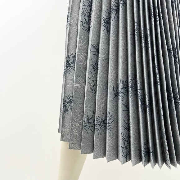 Гофре классика Лен Перья (светло серый)