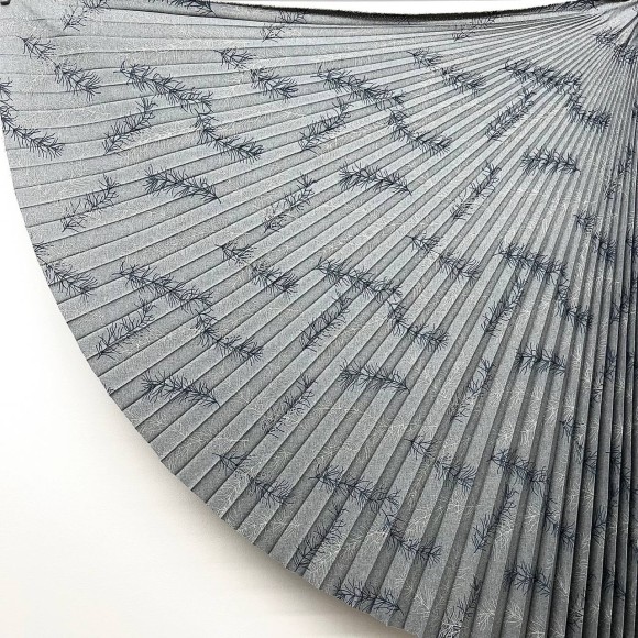 Гофре классика Лен Перья (светло серый)