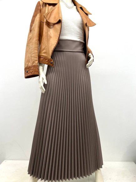 Гофре классика Экокожа кофейная морщинистая 100см