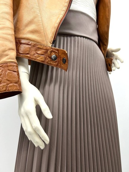 Гофре классика Экокожа кофейная морщинистая 100см