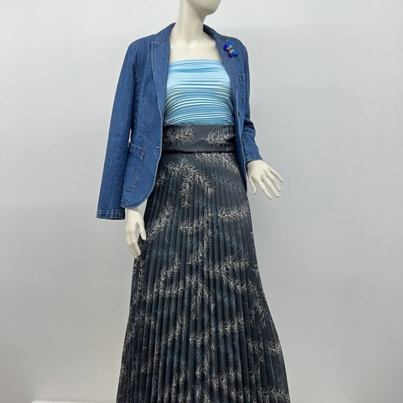 Гофре классика Лен Перья графит