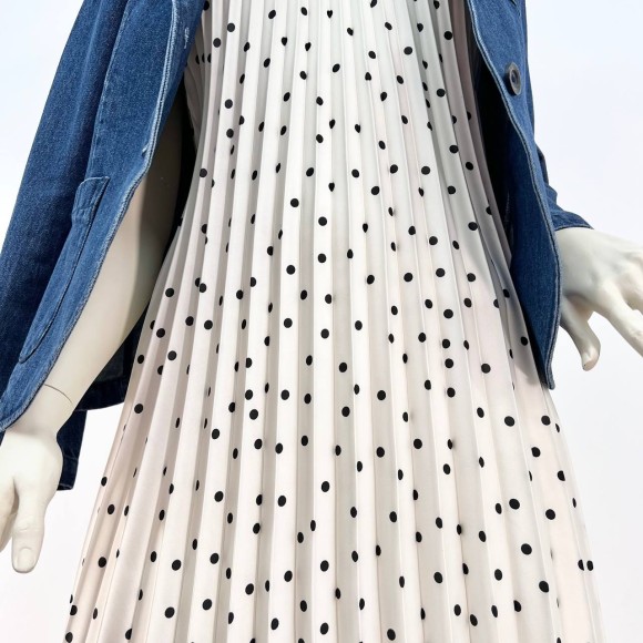 Гофре классика Армани Шелк белая в горошек