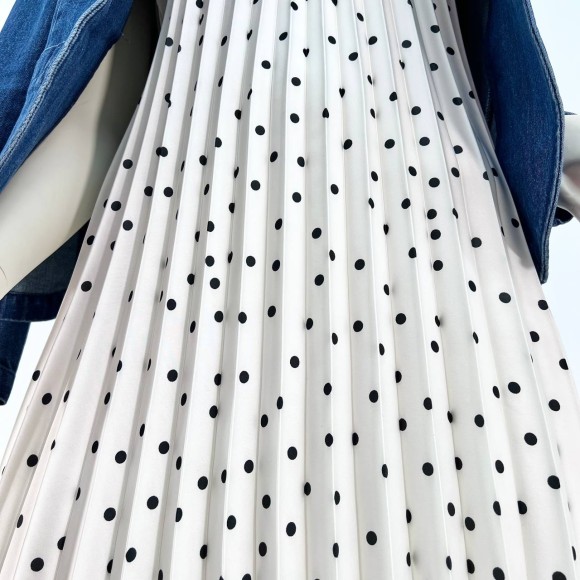 Гофре классика Армани Шелк белая в горошек