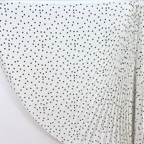 Гофре классика Армани Шелк белая в горошек