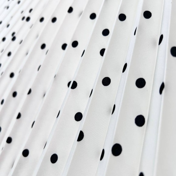 Гофре классика Армани Шелк белая в горошек