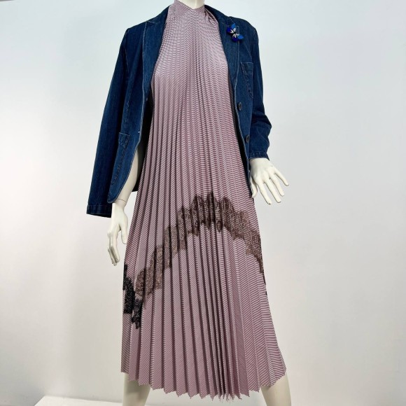 Гофре классика с кружевом Плательно-блузочная ткань