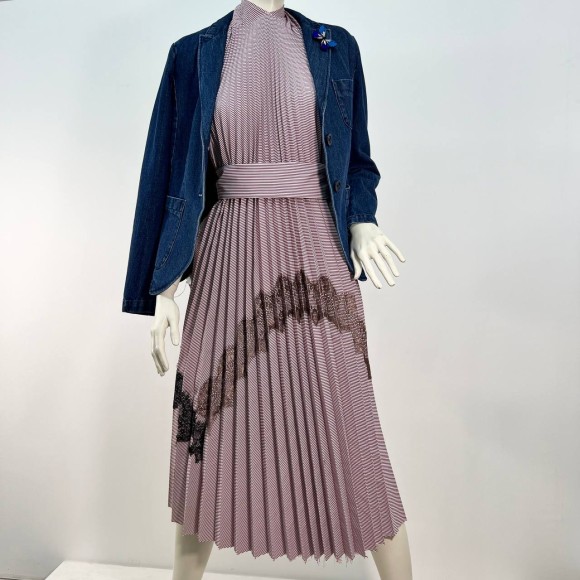 Гофре классика с кружевом Плательно-блузочная ткань