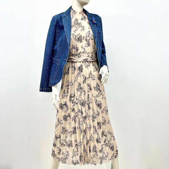 Гофре классика Креп-шифон песочные птицы