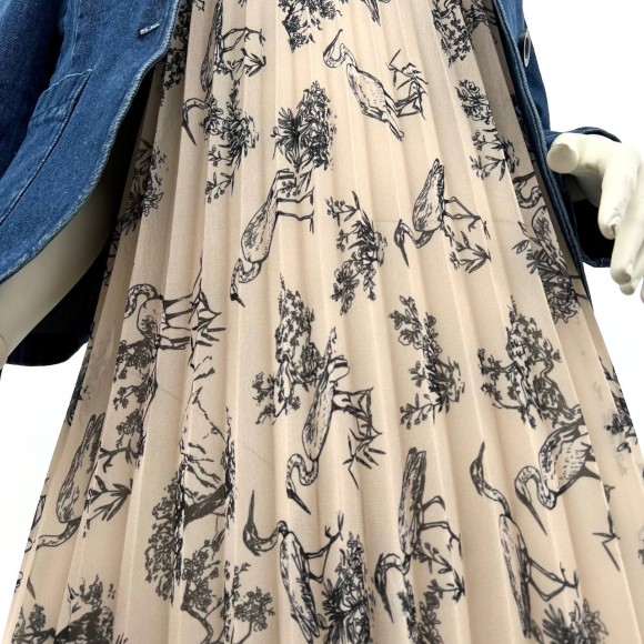 Гофре классика Креп-шифон песочные птицы