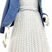 Гофре классика Креп-шифон белый горох