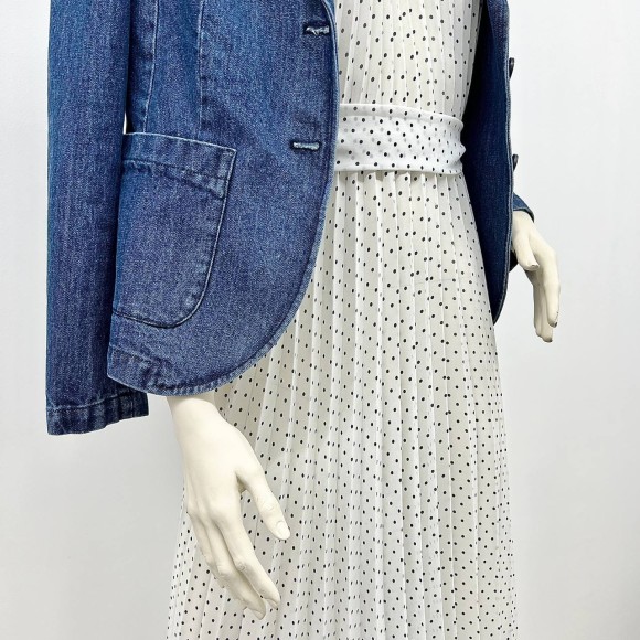 Гофре классика Креп-шифон белый горох