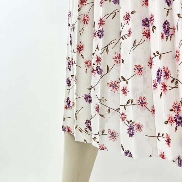 Гофре классика Креп-шифон белый цветы