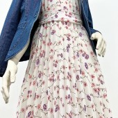 Гофре классика Креп-шифон белый цветы