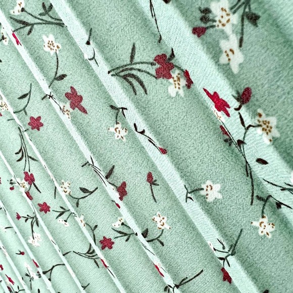 Гофре классика Креп-шифон мянтные цветы