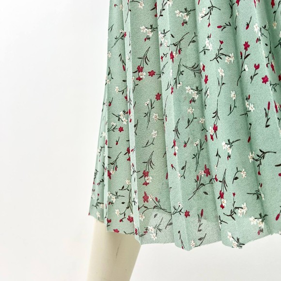 Гофре классика Креп-шифон мянтные цветы