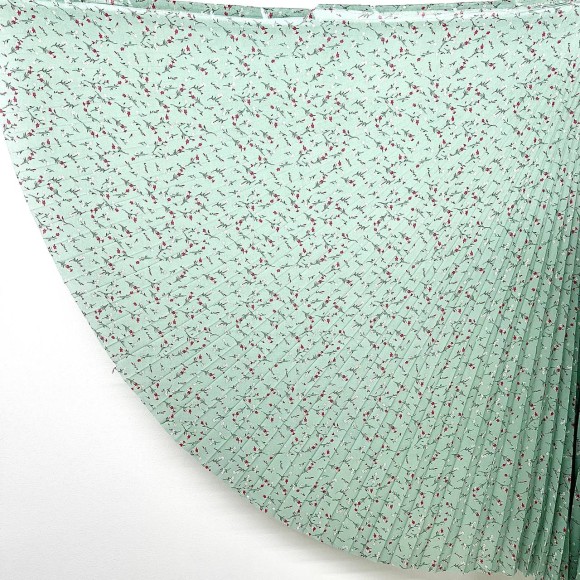 Гофре классика Креп-шифон мянтные цветы