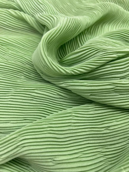 Складка Жатка Креп-шифон зеленый Складка Жатка Креп-шифон зеленый
