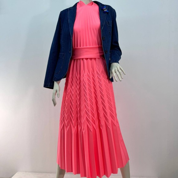 Гофре фэнтези 5 волн Ниагара ярко розовый