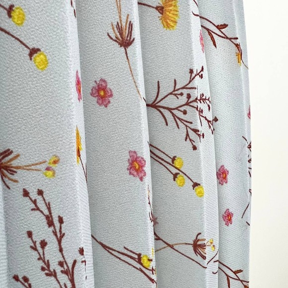 Гофре классика Креп-шифон голубые цветы