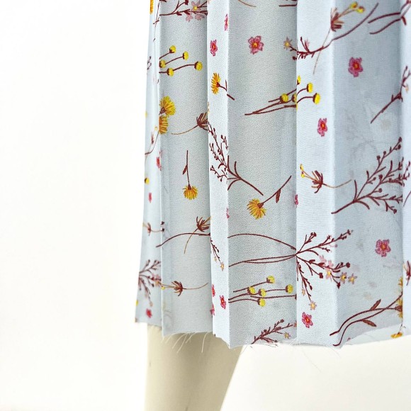 Гофре классика Креп-шифон голубые цветы