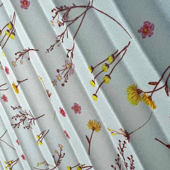 Гофре классика Креп-шифон голубые цветы