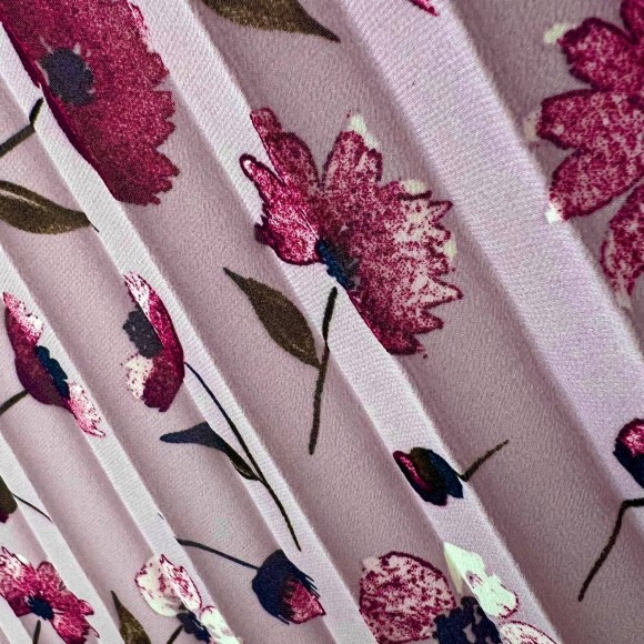 Гофре классика Креп-шифон лавандовый цветы