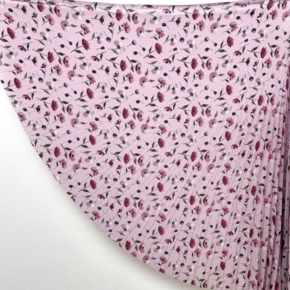 Гофре классика Креп-шифон лавандовый цветы