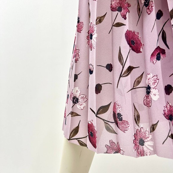 Гофре классика Креп-шифон лавандовый цветы