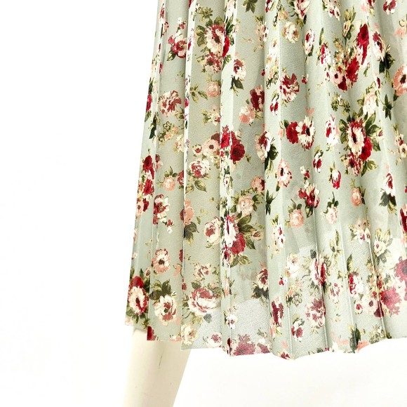 Гофре классика Шифон цветочно-фисташковый