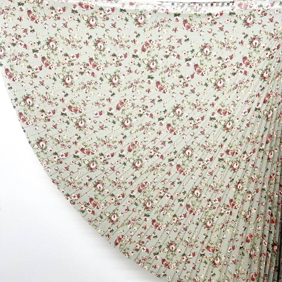 Гофре классика Шифон цветочно-фисташковый