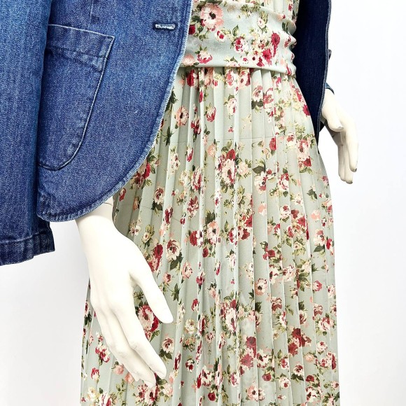 Гофре классика Шифон цветочно-фисташковый