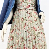 Гофре классика Шифон цветочно-фисташковый