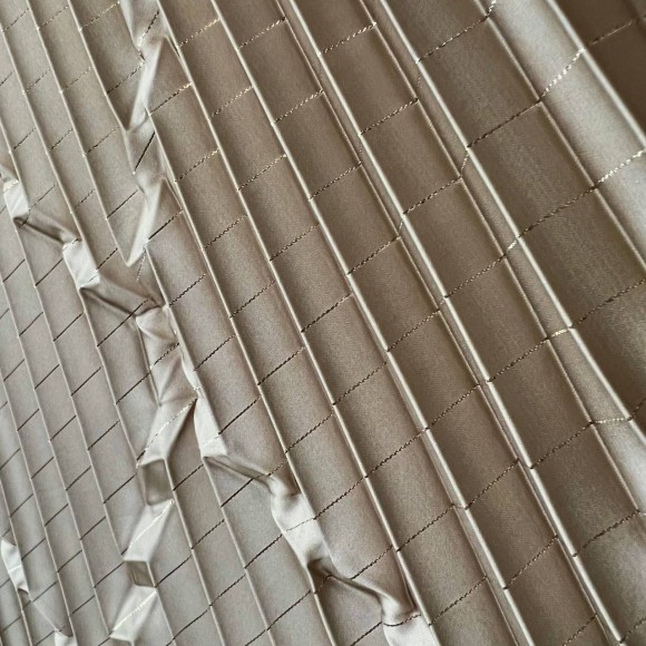 Гофре фэнтези Ромбы Армани шелк бежевый