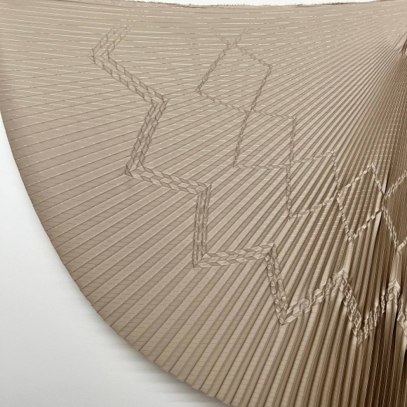 Гофре фэнтези Ромбы Армани шелк бежевый