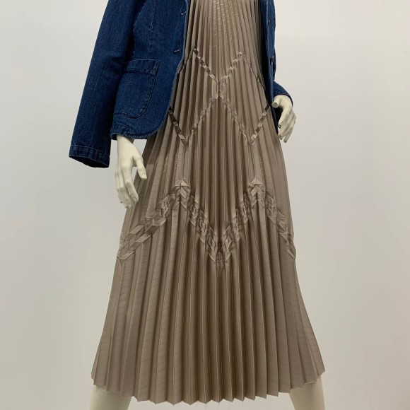 Гофре фэнтези Ромбы Армани шелк бежевый