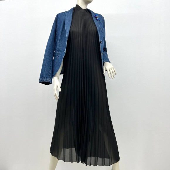 Гофре классика Креп-шифон черный