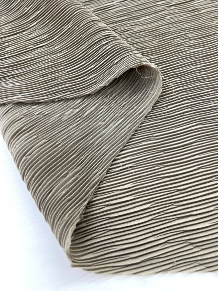 Складка Жатка креп-шифон коричневый