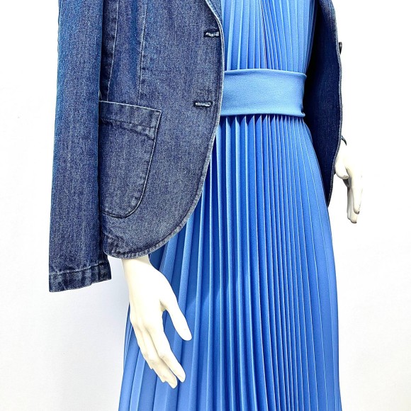 Гофре классика Креп-шифон голубой