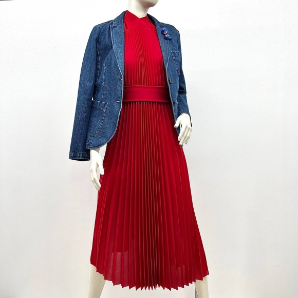 Гофре классика Креп-шифон красный