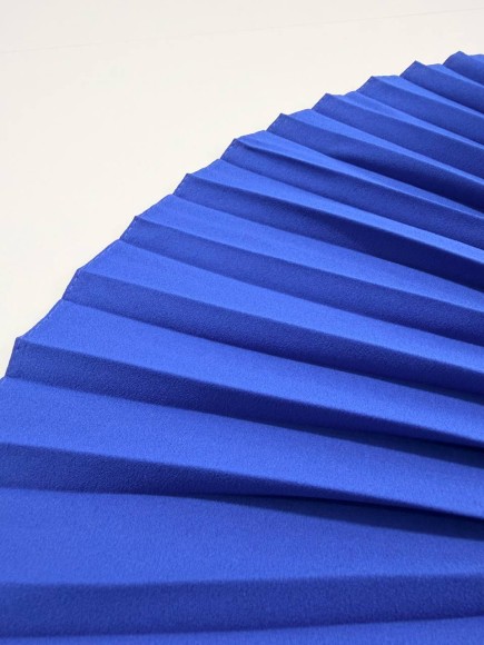 Плиссе 1 см Креп-шифон синий