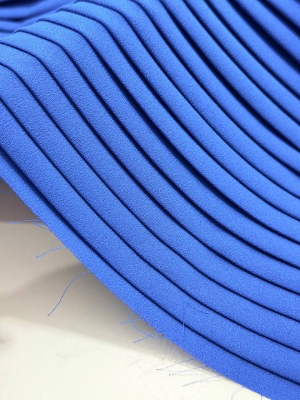 Плиссе 1 см Креп-шифон синий