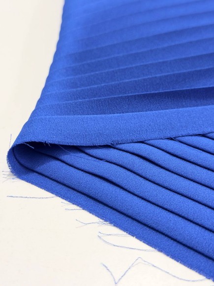 Плиссе 1 см Креп-шифон синий