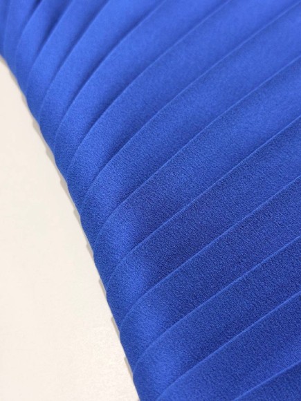 Плиссе 1 см Креп-шифон синий